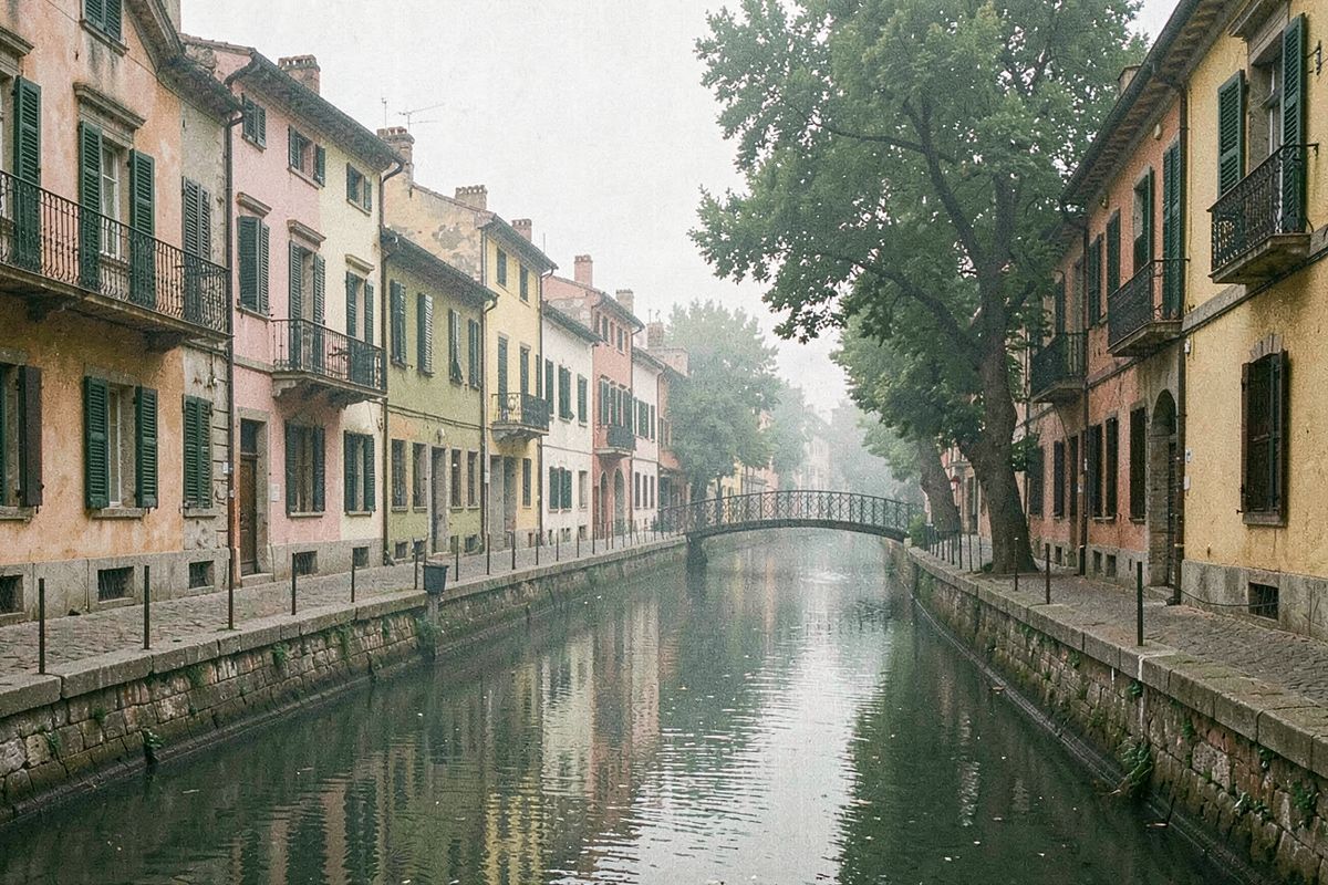 Canal-side houses on the Naviglio Grande in Milan (illustrative image)