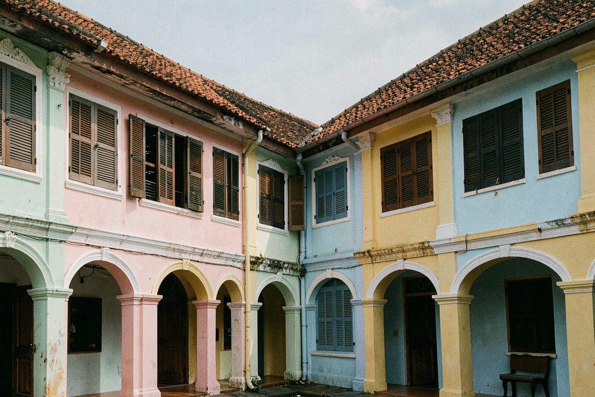 Pastel Sino-Portuguese shophouses in Phuket Old Town (illustrative image)